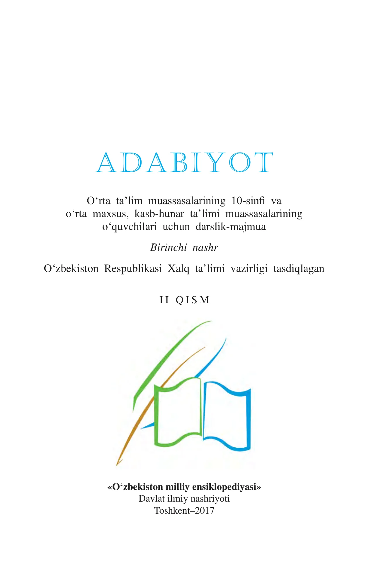 Adabiyot 10-sinf (2-qism)