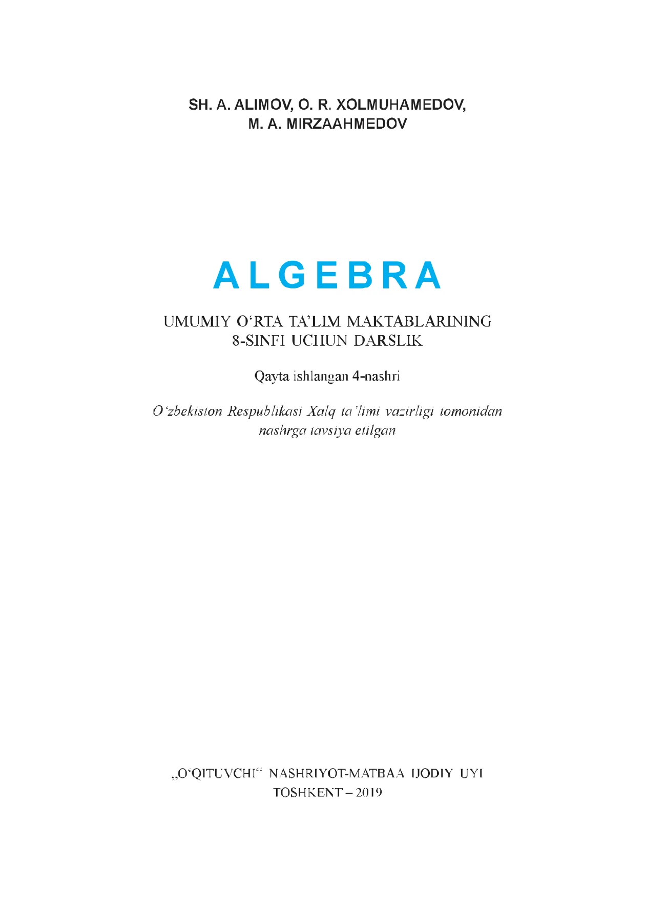 Algebra 8-sinf