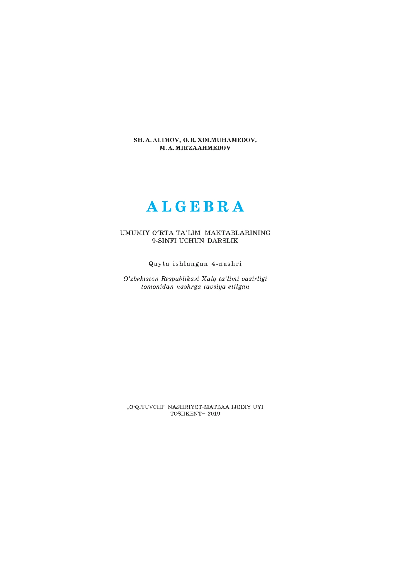Algebra 9-sinf